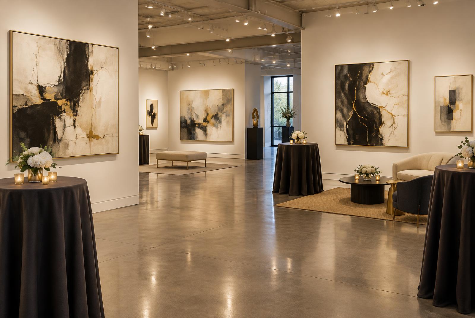Representative image of an upscale gallery event space